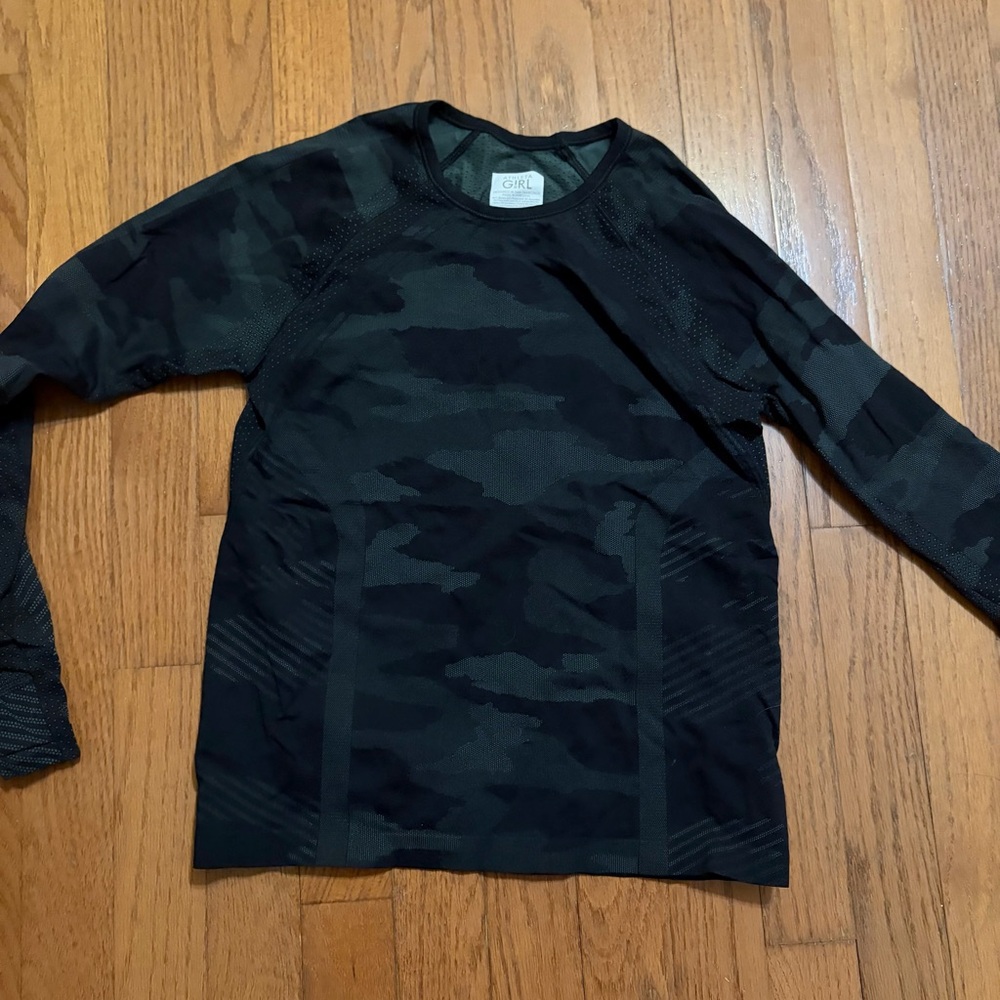 Athleta Girl (size 8-10) Black Perforated Athletic Shirt